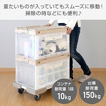 折りたたみコンテナ50L×2個 専用フタ&台車付き Amazon.co.jp: NITTO(日東) 折りたたみコンテナ 50L (側面
