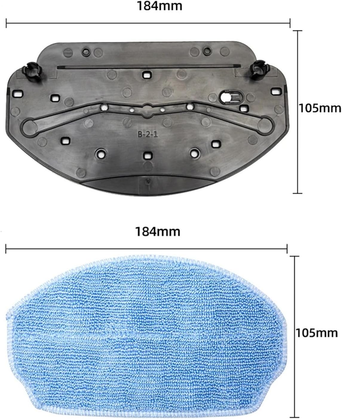 Robot Vacuum Replacement Mop Bracket Pads Kit,Compatible for MAMNV, BR150 BR151 Cleaning Sweeping Machine Wet Mops and Bracket(1 Mop Bracket 1 Rag)
