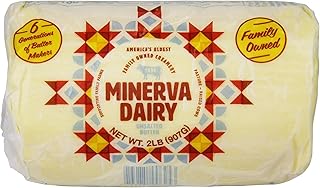 Minerva Dairy Amish Unsalted Butter, Pasture Raised, Pack of 3 of 2 lb Rolls, 6 lb Case, 85% Butterfat