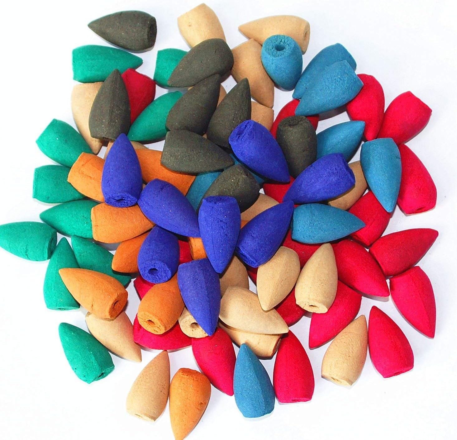 Meditating Monk Buddha Smoke Backflow Cone Incense Holder Decorative Showpiece Multicolor Available and with Fragrance (30 Pieces Cones)