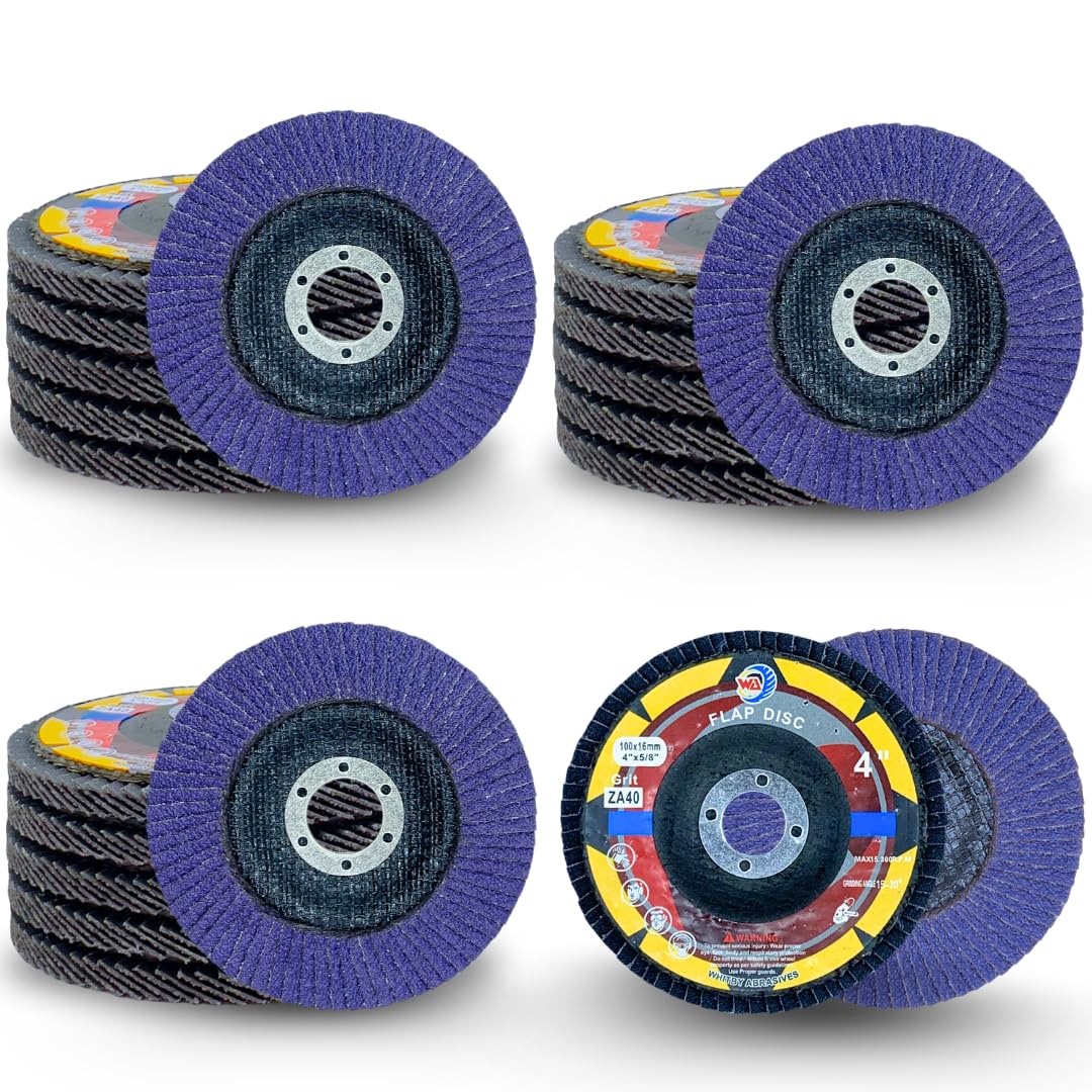WA 20PACK- 4" x 5/8" Zirconia/Ceramic Purple Flap Disc Sanding Disc Grinding Wheel for Angle Grinder Metal Grinding Woodworking,T27, 4 Inch Assorted