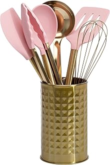 Kitchen Crock and Tool Set, 7-Piece, Pink