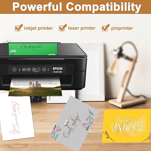 Miniatura 12 de 28 hojas de cartulina dorada brillante de 8.5 x 11 pulgadas, papel metálico de 8.82 oz/m²/92 libras para hacer tarjetas de bricolaje, aniversarios