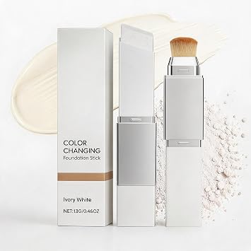 Generic 2 in 1 Colour Changing Foundation Stick, Dual Ended Color Chang Cover Cream Stick Skincare Meets Makeup for All Skin Types