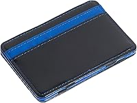 Vista 3 de Cartera delgada minimalista de cuero con clip mágico para hombre