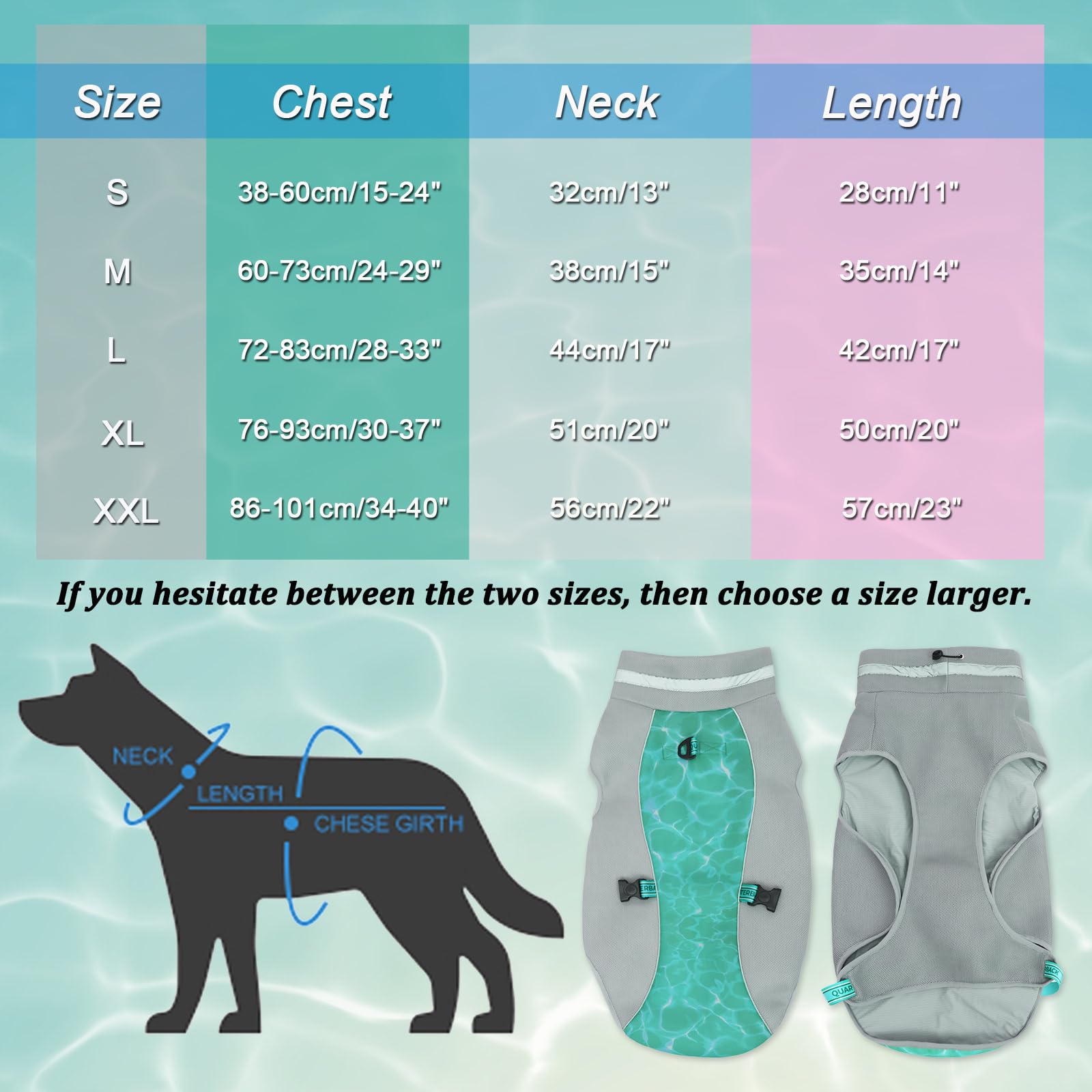 Gilet Di Raffreddamento Per Cani - Leggero, Traspirante, Protezione UV, Con Striscia Riflettente, Per Estate E Sole - Foto 3