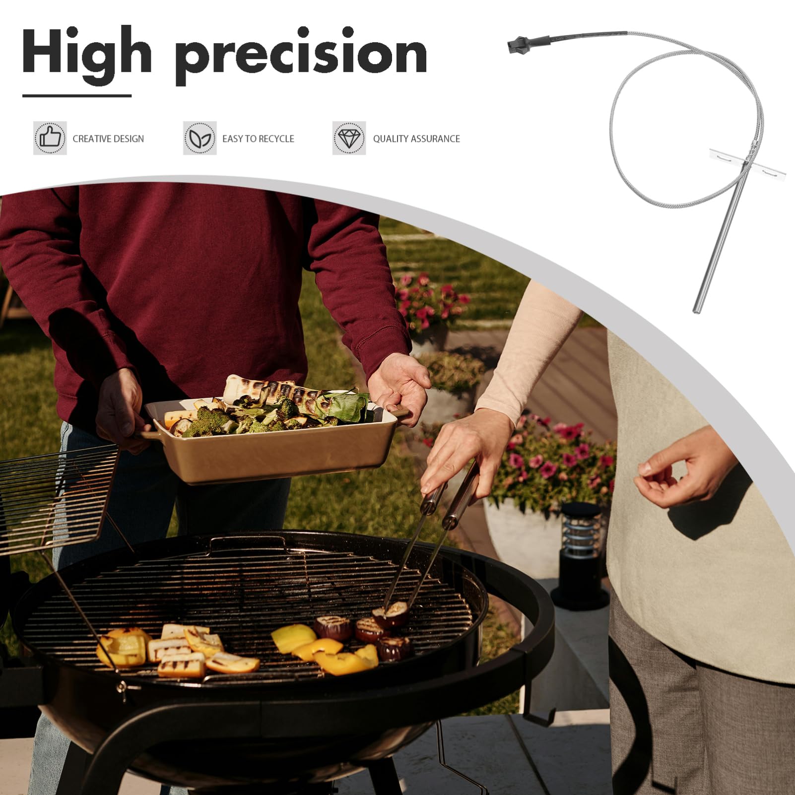 Mikikit 5 Set Temperatura per Termometro per Bbq Smoker Compatibile con Diversi Facile Installazione e Materiali Resistenti Temperature