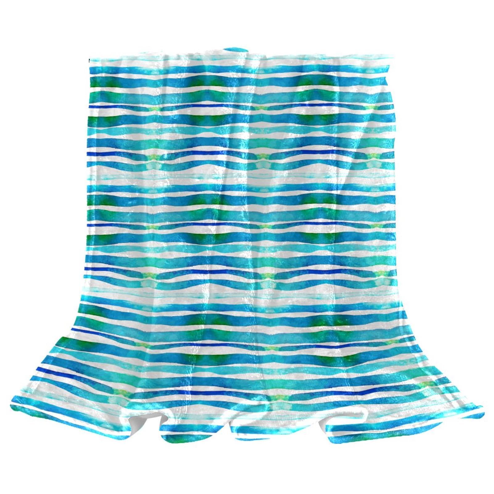 Couverture polaire vague d'eau bleue compacte anti-froid pour canapé et lit