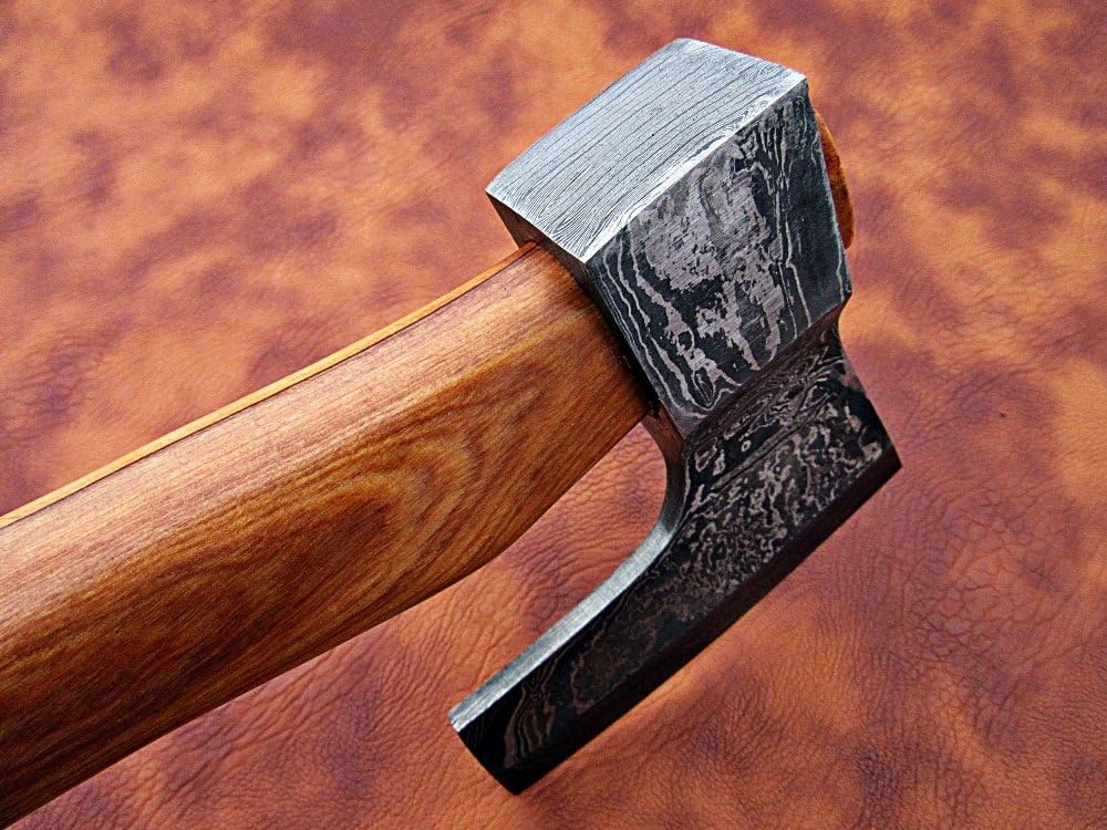 Handmade Tomahawk Damascus Steel Blade, Hatchet Axe # 008