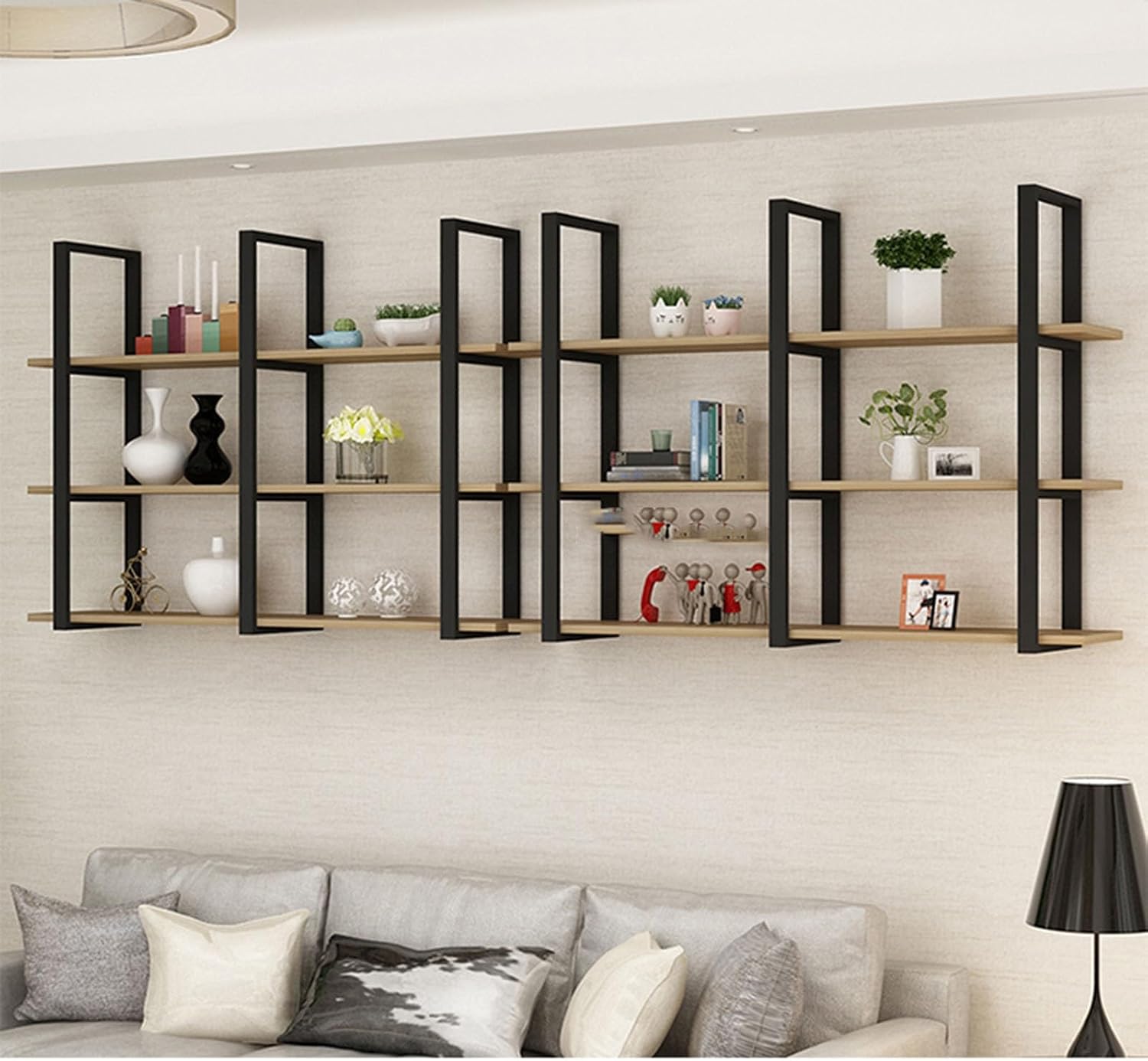 3 floors Wall Mounted Wine Rack - Ceiling Storage Shelf - Iron Solid Wood Ceiling Shelf, Ceiling Mounted Storage Shelf, Bar Restaurant Hanging Decorative Flower Stand ( Color : Gold , Size : 140*28*12