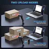 Vista 6 de TEEMI Escáner de código de barras Bluetooth con receptor de datos de base de carga USB, lector de código de barras inalámbrico QR 1D 2D para iOS