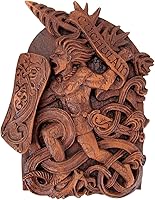 Vista 1 de Dryad Design Cuchulain - Placa de pared para decoración del hogar, diseño de guerrero celta irlandés (acabado de madera)