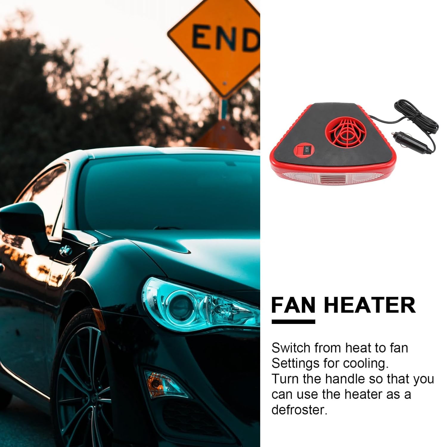 150w Car Heater Defogger with Handle for Vehicle Windshield