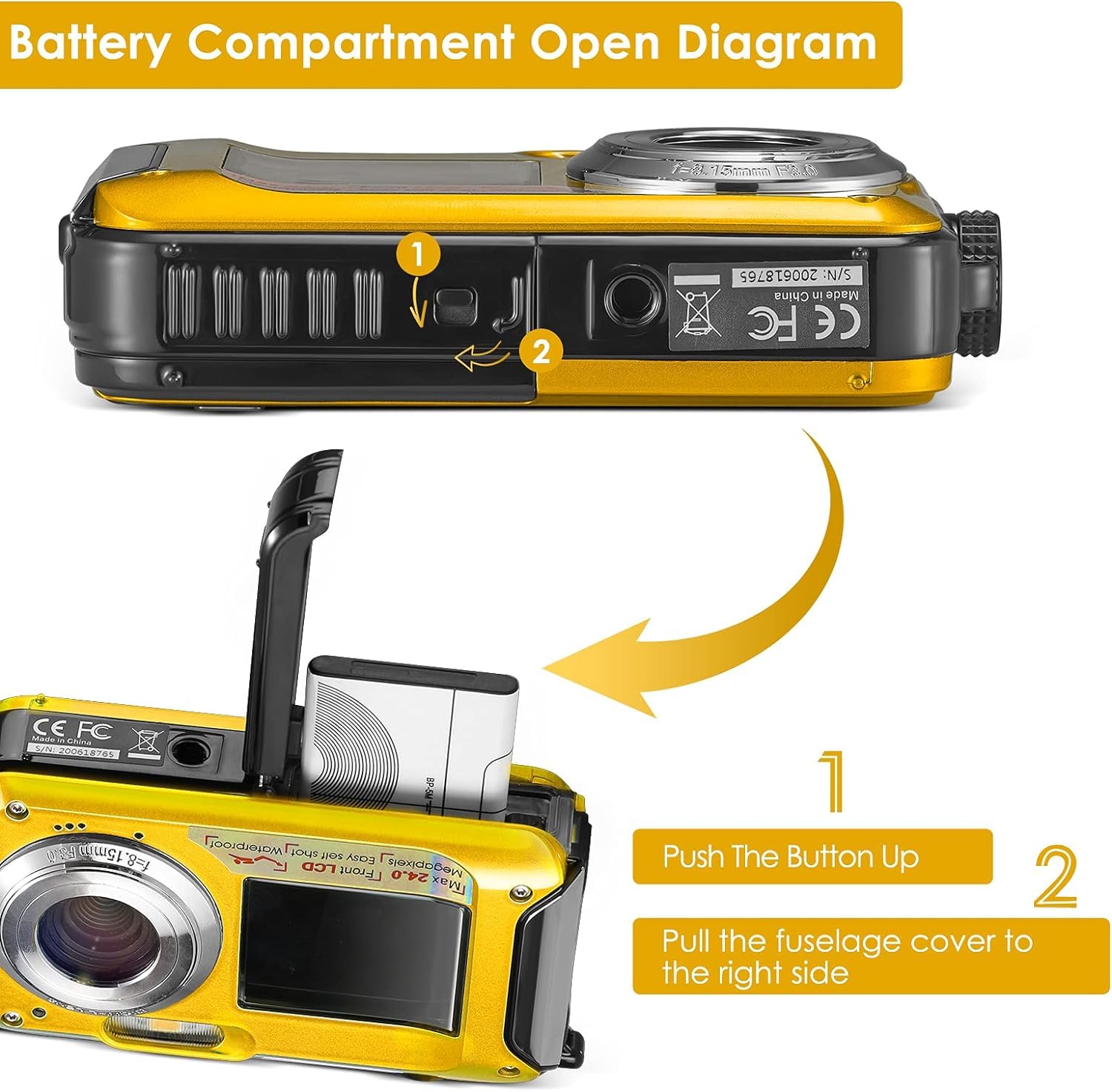 Fotocamera impermeabile digitale Full HD 2,7 K 48 MP Macchina Fotografica Subcquea 16 x Fotocamera Subacquea Impermeabile Macchina con microfono a LED ritardatore per adolescenti