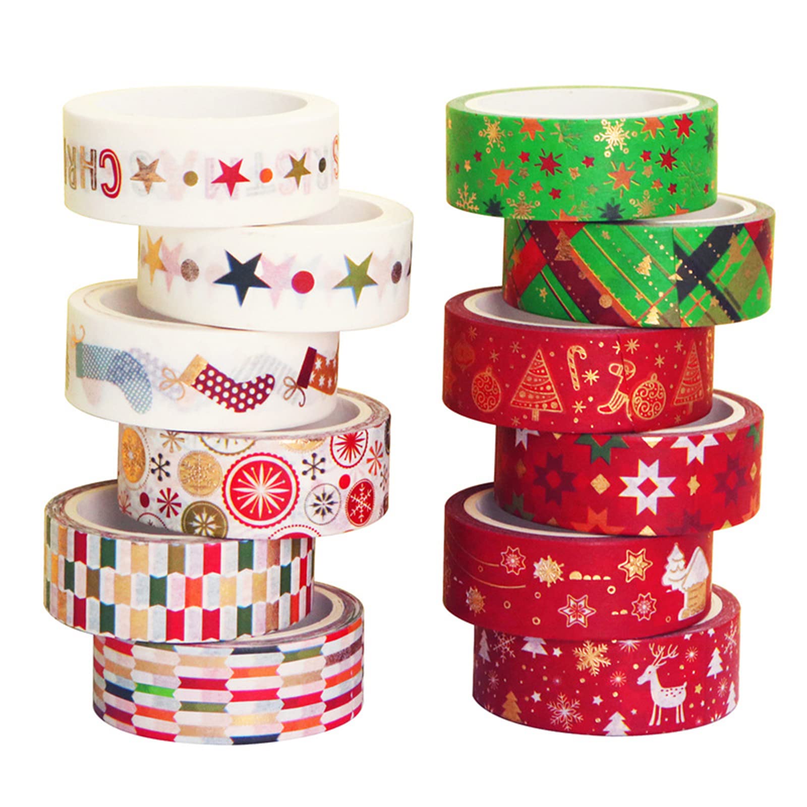 Washi Tapes Set,36 Rollos De Cinta Washi Cinta Adhesiva Decorativa, Incluye Caja De Almacenamiento, para Manualidades, Papelería, Diario, Decoración del Hogar, Talla Única