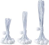 Vista 17 de Paquete de 30 cuerdas elásticas de bolas, 6 pulgadas, resistentes para toldos, lonas, cuerdas elásticas para camping, tiendas de campaña, carga