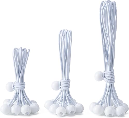 Miniatura 17 de Paquete de 30 cuerdas elásticas de bolas, 6 pulgadas, resistentes para toldos, lonas, cuerdas elásticas para camping, tiendas de campaña, carga