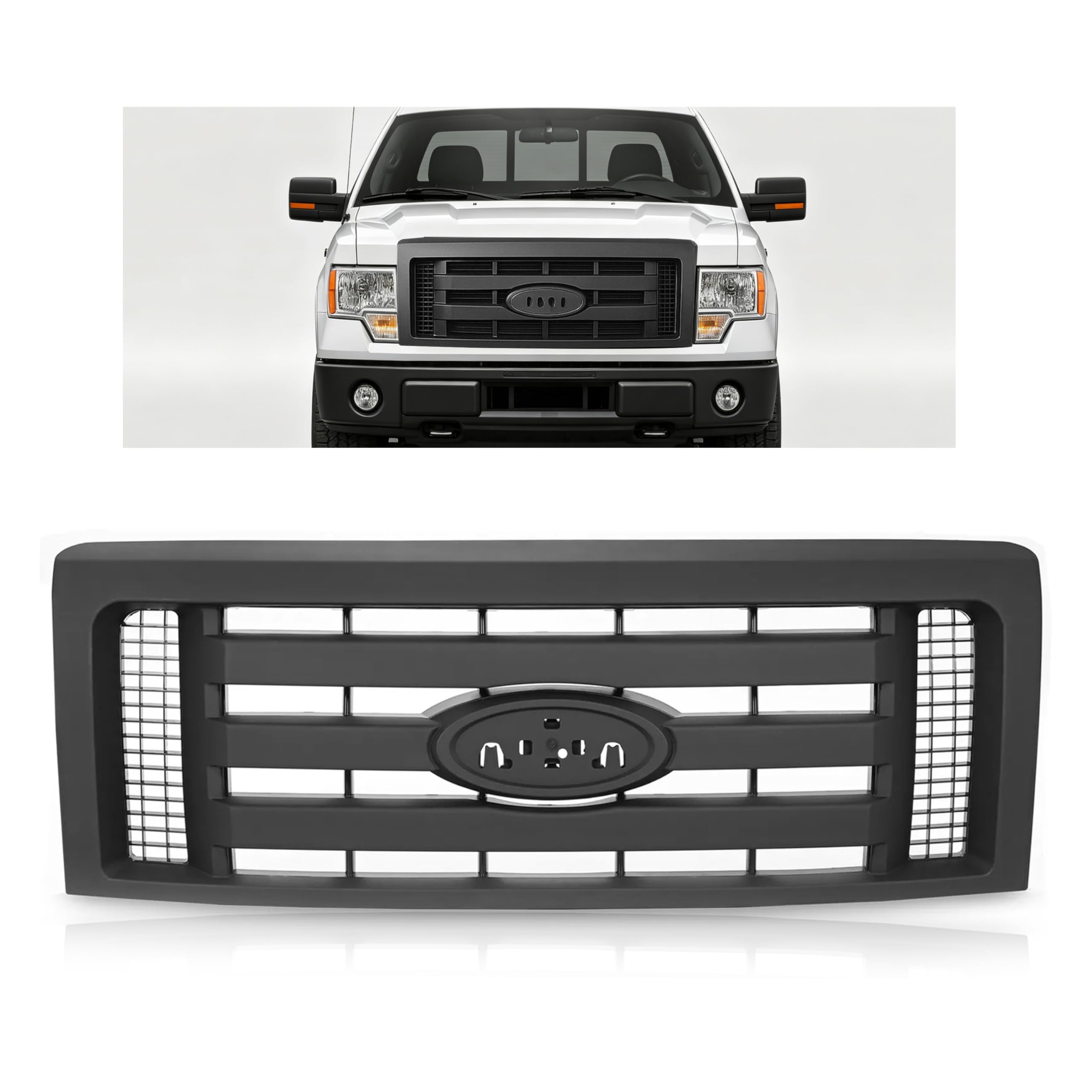 HECASA Grille Compatible with 2009-2014 Ford F150 XL Model Grill