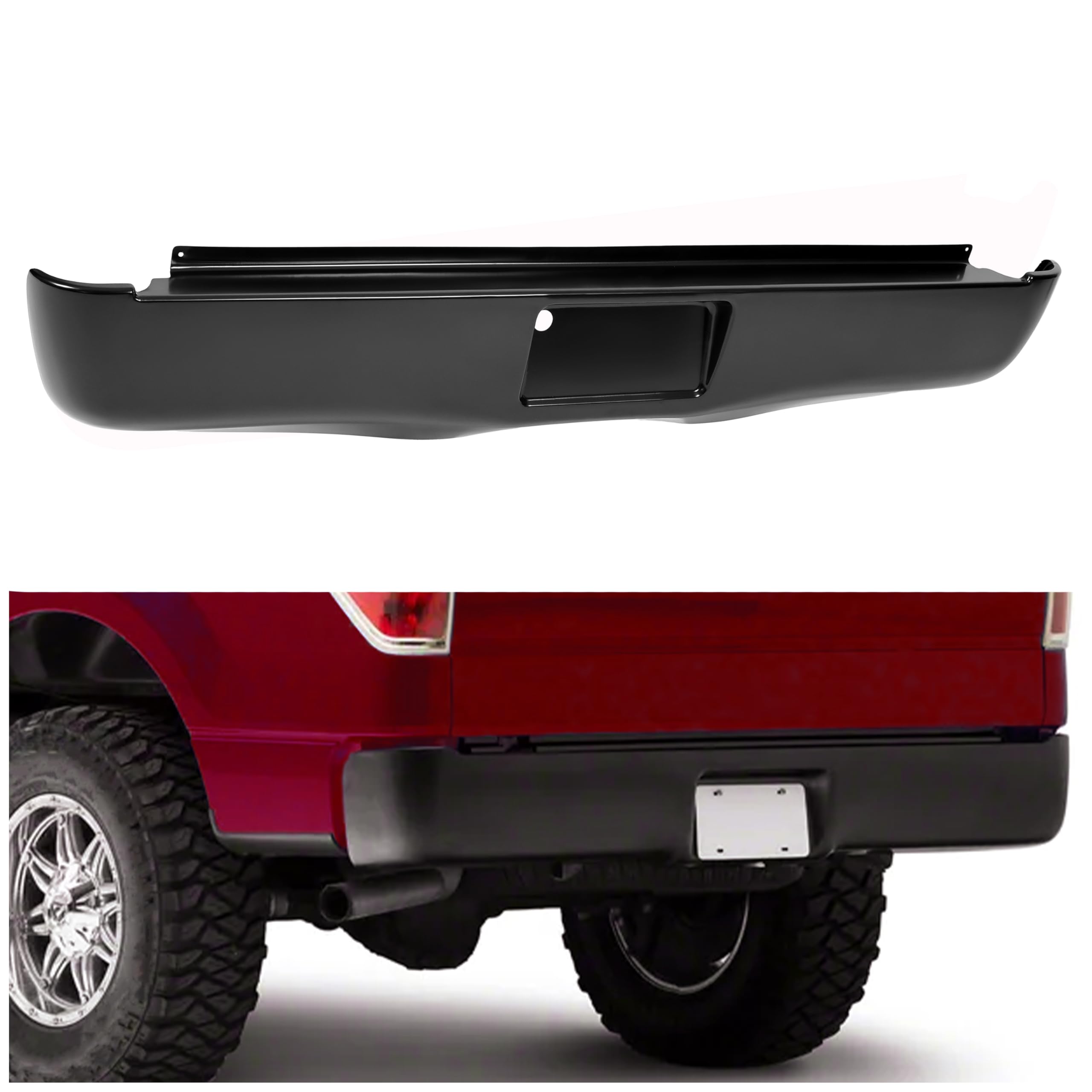 KUAFU Rear Roll Pan Compatible with 1999-2007 Ford F250 F350 F-250 F-350 Super Duty Truck Steel