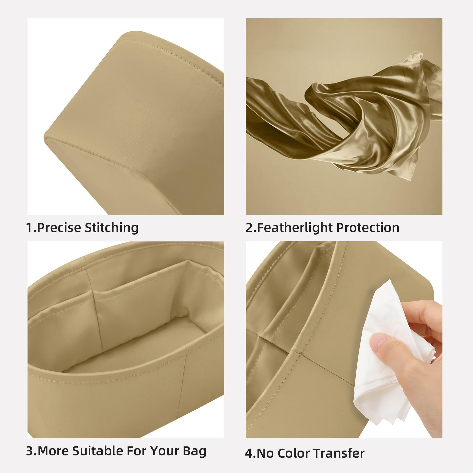 DGAZ Satin Handtaschen Organizer für LV Nice BB, Trench