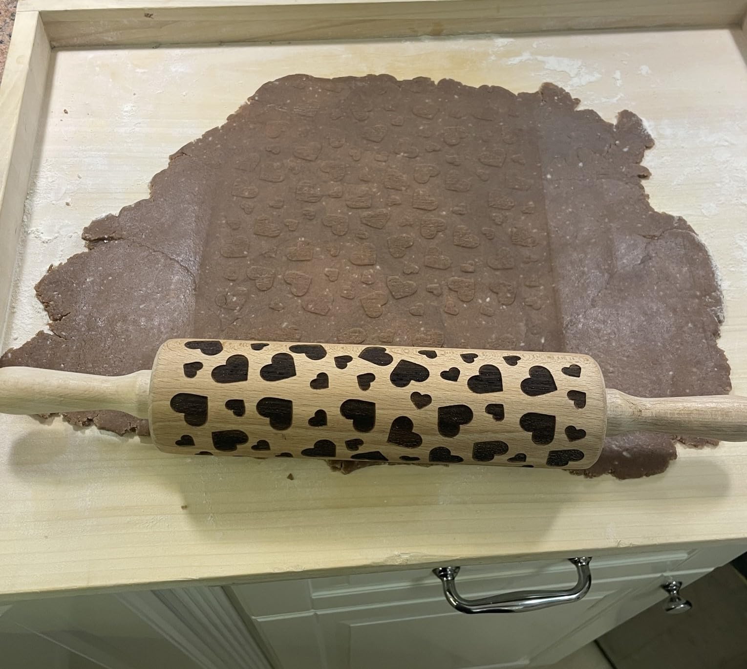 Mattarello Decorativo Efo 24cm Con Disegni Gatti - Per Biscotti E Pasta Frolla