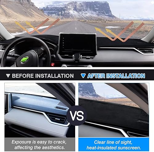 Miniatura 3 de Cartist Cubierta de tablero para Toyota RAV4 2019-2022, 2023 2024, accesorios para cubierta de tablero de gamuza, protector de rayos UV