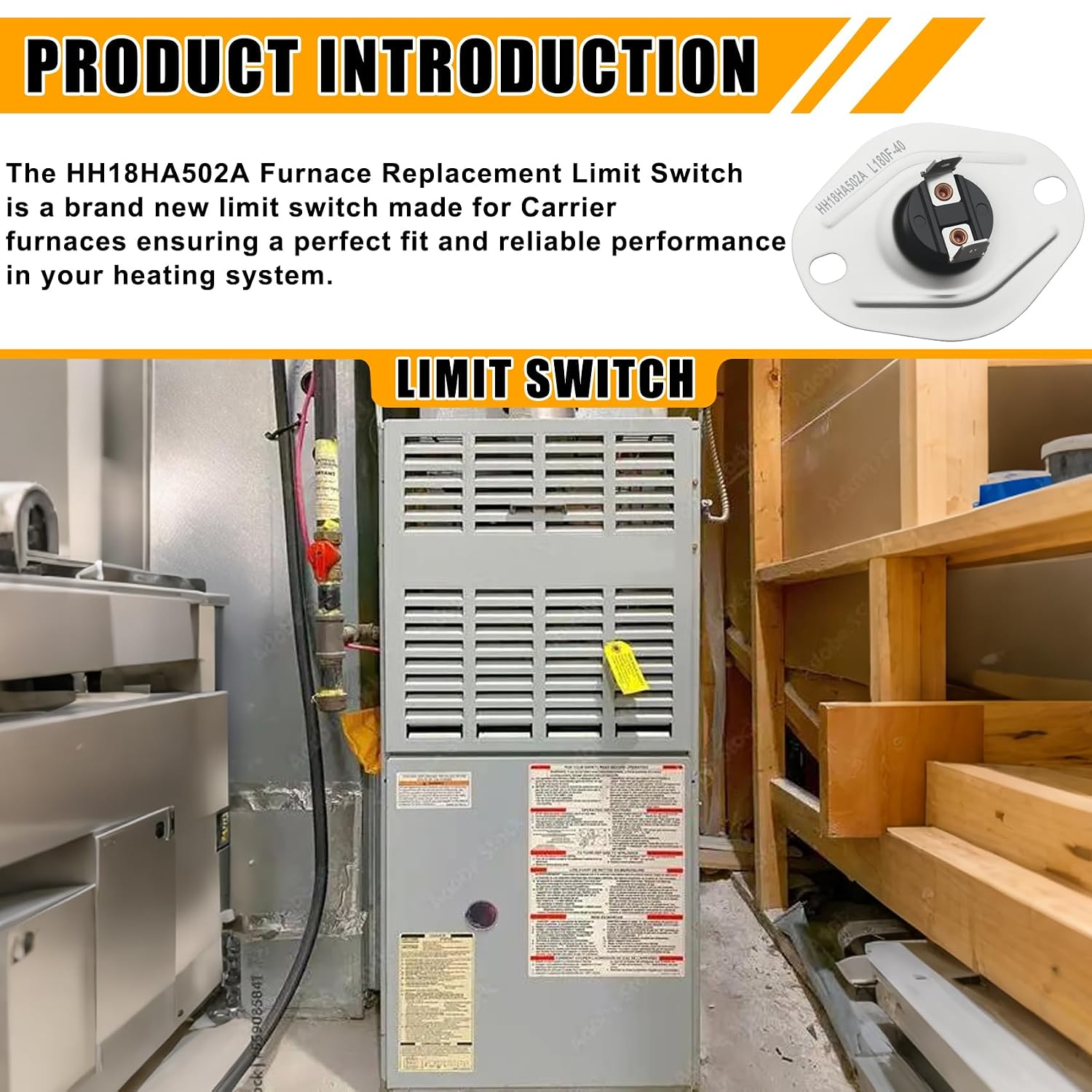 HH18HA502A Limit Switch L180F-40 Fits for Carrier,Bryant, Payne Furnace