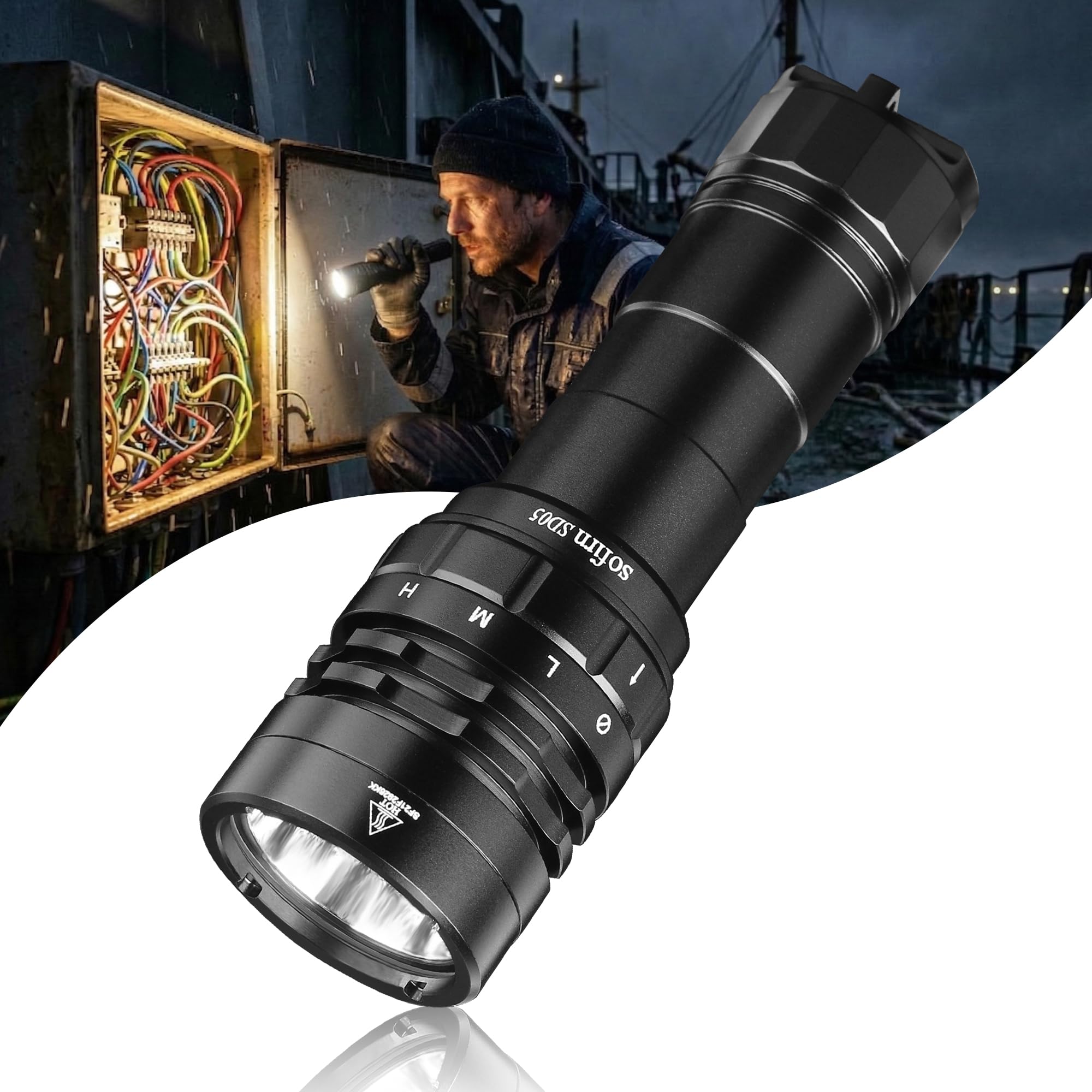 Sofirn SD05 Dive Waterproof Torch, 5000K LED, Close to Natural Ligh