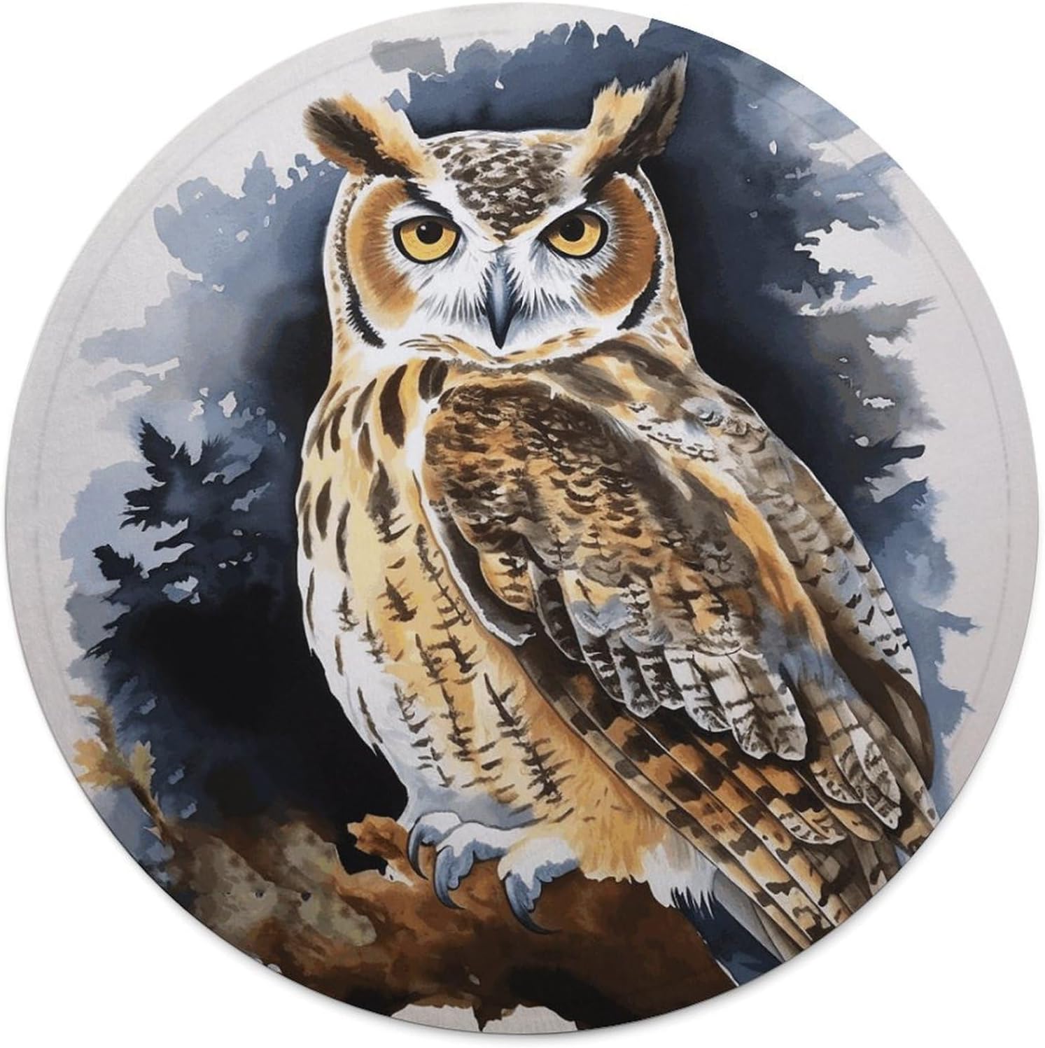 Owl2 Blanket Round Beach Tapestry Flannel Round Tablecloth Boho Beach Blanket Home Decor Indie Rug Comfortable Yoga Mat for Multi Scenario Usage