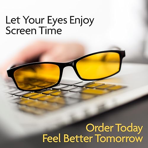 Miniatura 6 de Prospek Lentes de lectura para computadora de luz azul, ELITE para mujeres y hombres, aumento de 1.25, lente ámbar antirreflejo, 99% bloqueadores de