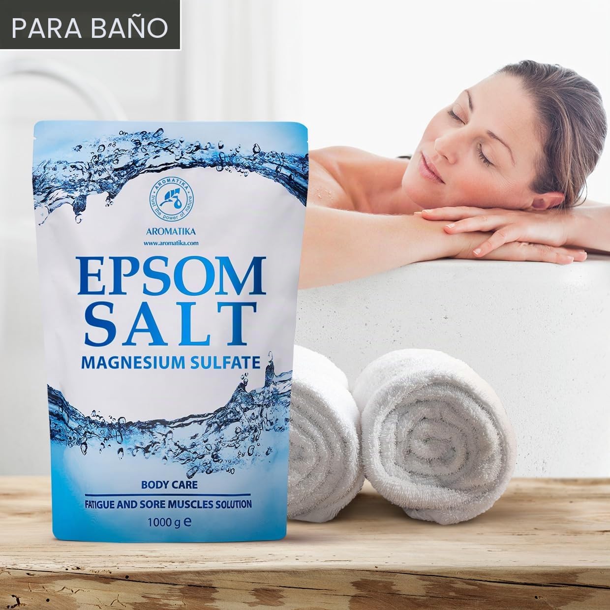 Sal de Epsom 3000g - 100% Pura & Natural - Fuente Concentrada de Magnesio - Relajación & Recuperación Muscular - Desintoxicación - Cuidado del Cuerpo - Cura - Mejor Buen Sueño