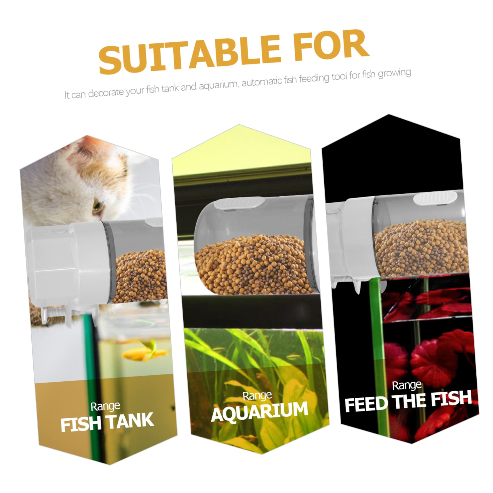 Mikikit Automatic Fish Feeder for Vacation Large Capacity Timer Controlled Feeding for Aquarium