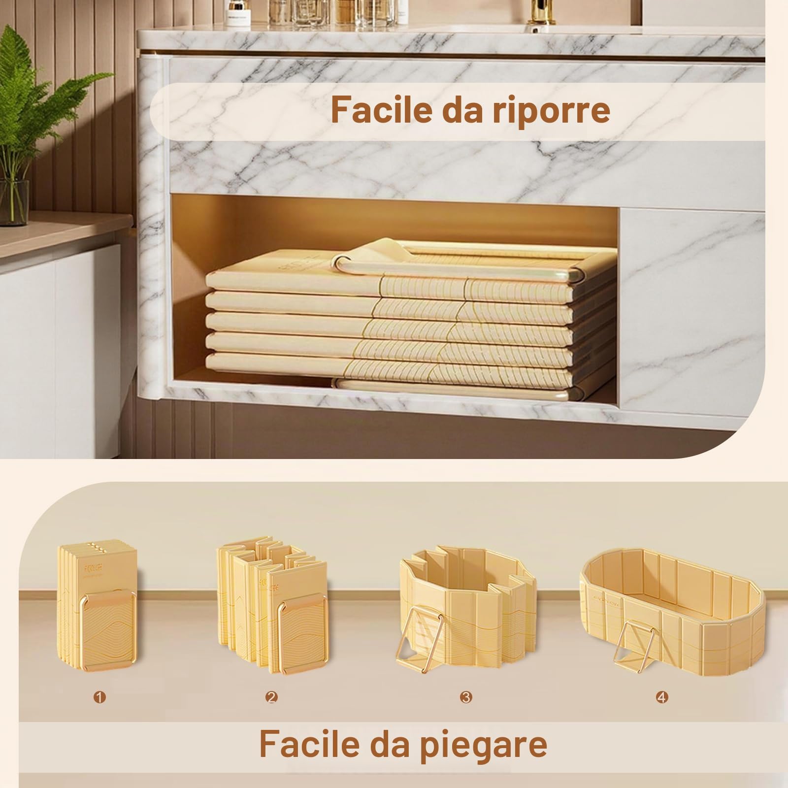 Vasca da bagno pieghevole 2 in 1, vasca da bagno pieghevole in PVC, 150 cm, colore: nero