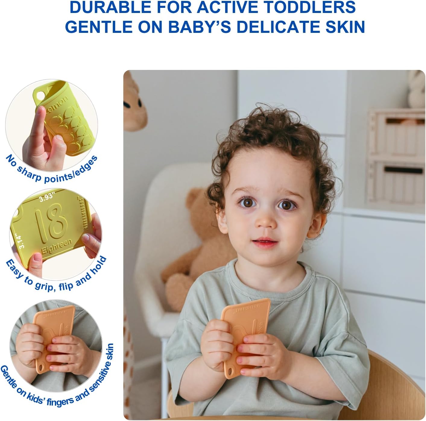 Sili123s Number Flash Cards, Non-Toxic Silicone Number Flash Cards for Toddlers 1-3, Montessori Sensory Fruits Counters Math Manipulatives Flashcards, Dishwasher Safe Baby Cards - Image 8