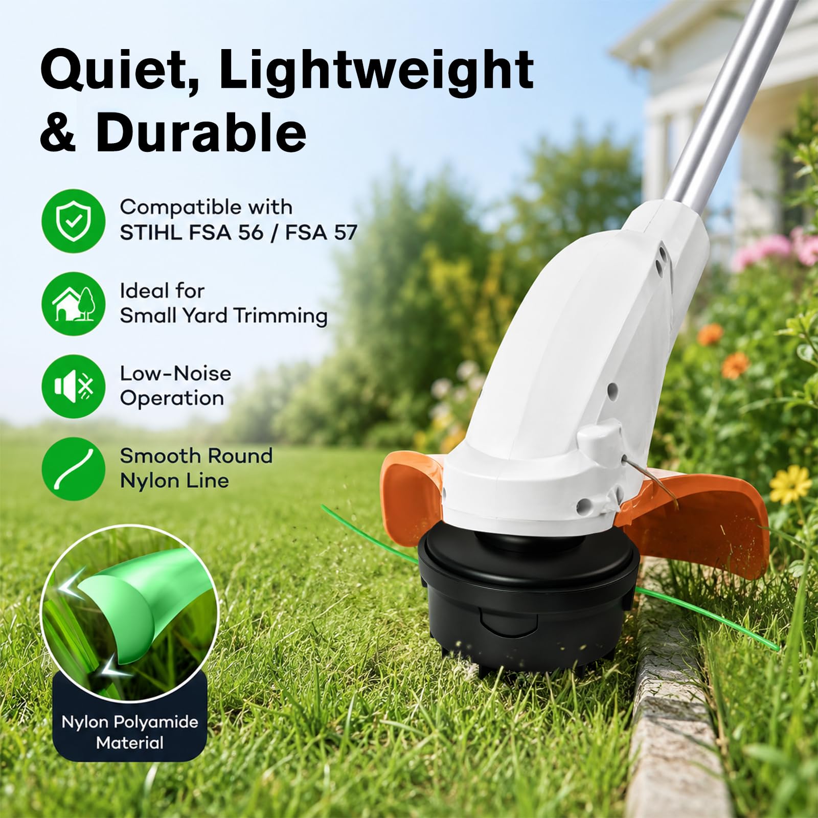 C2-2 szpule drutu do Stihl FSA 56, 3 szpule + 1 głowica tnąca, szpula zapasowa 2,0 mm, Stihl Autocut 2-2, części zamienne do kosiarek, akcesoria do narzędzi ogrodowych