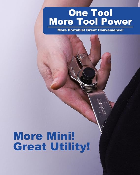 4-in-1 Angle Grinder Wrench | Multi-Function Pin Spanner | Adjustable 9/16-2 1/16 | Hexagonal Nut Tool with Bottle Opener | A3 Steel Nickel-Plated