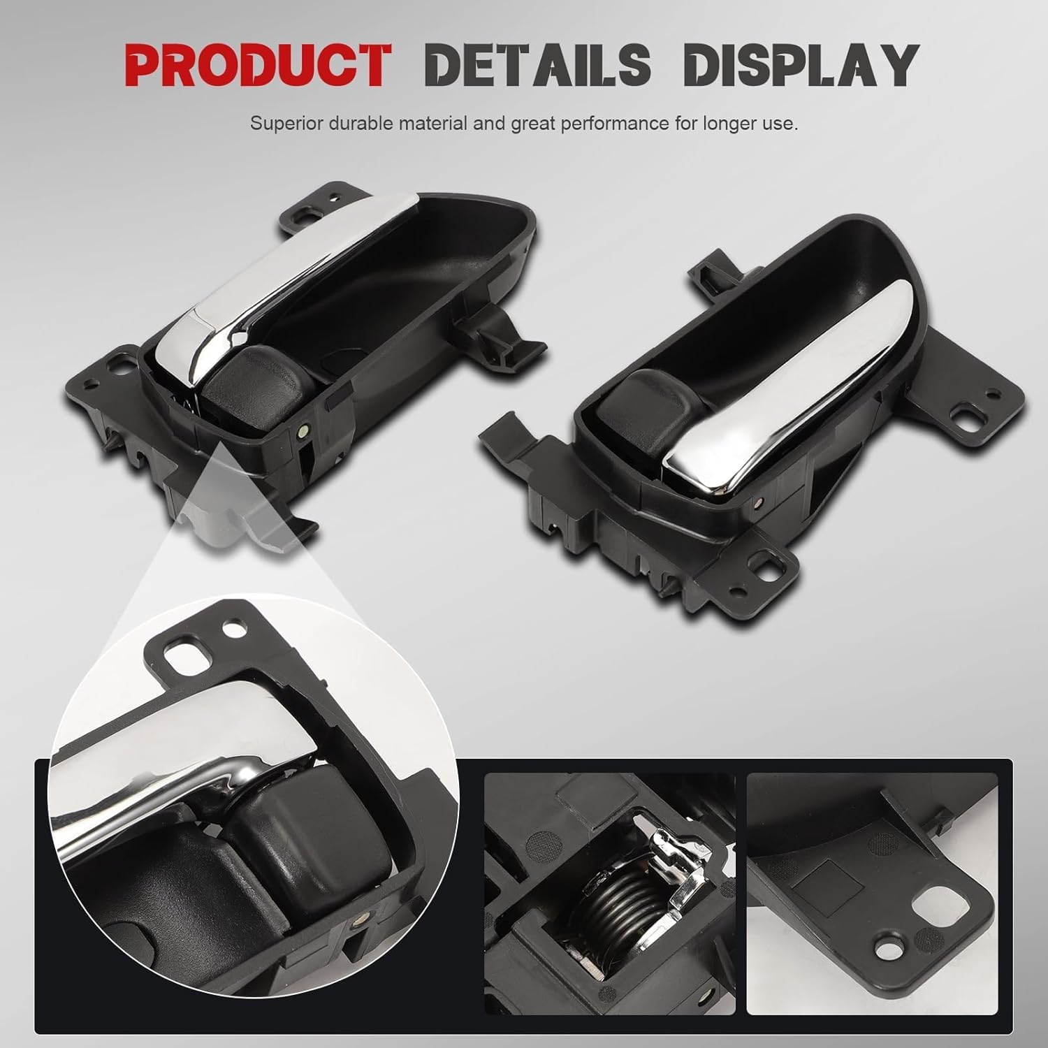 Front Rear Interior Door Handle for Forester 2014-18, Crosstrek 2013-17, Impreza 2012-16, WRX sti 2015-21, Replace SU003-04769 61051FJ021VH 61051FJ031VH, Driver & Passenger Side Inside Handle