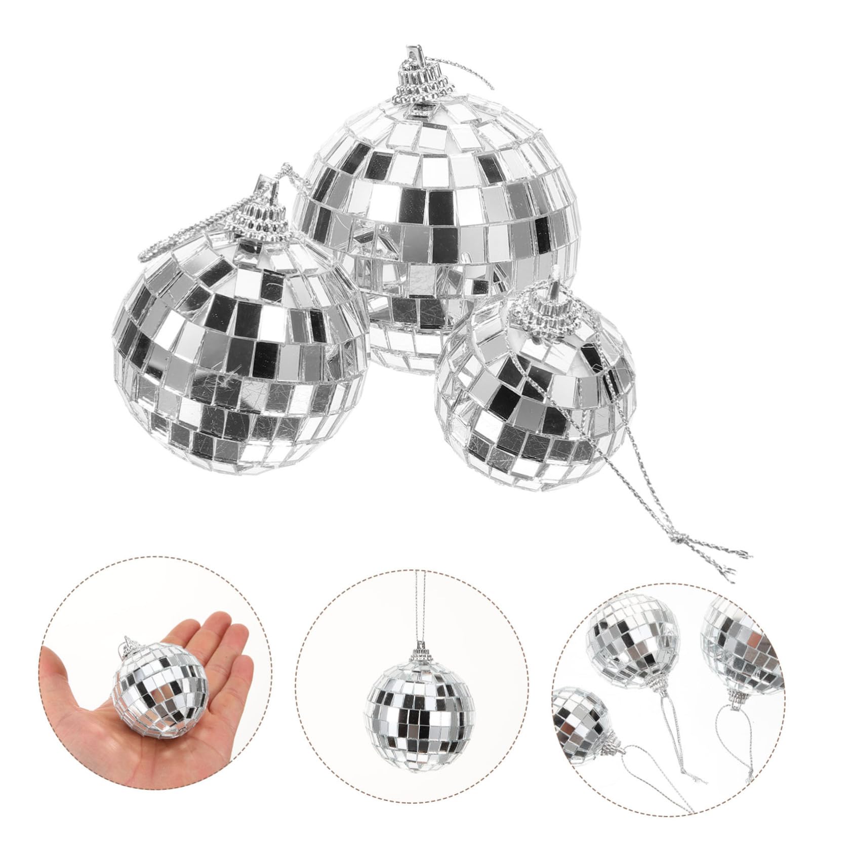 Zerodeko 6 Ensembles Boule Réfléchissante Miroir Mini Boule Disco Ballons Disco Balle Decoration Noel Decoration De Noel Miroir r Feuille De Verre 18 Pièces * 6