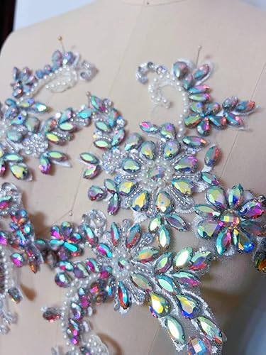 Miniatura 8 de Disfraces de costura, parches y apliques de encaje, adorno de decoración de pecho con cristales acrílicos de cristal, diamantes de imitación para