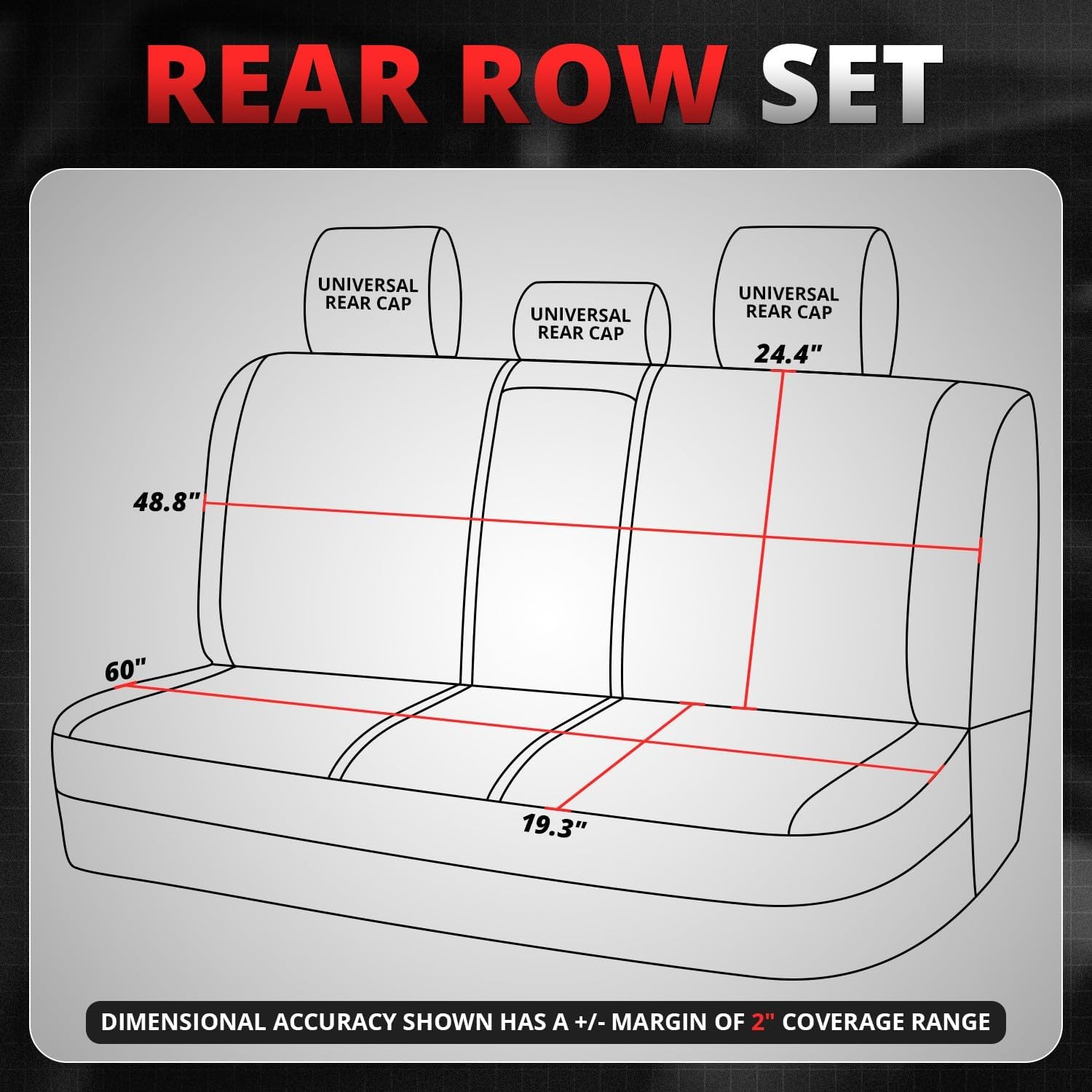 Sport Series Leatherette Full Set Seat Covers Universal for Cars Trucks SUV, Grey, CA-SC-Sport-Full-GY