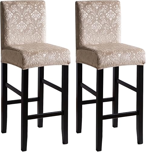 Miniatura 43 de FORCHEER - Juego de 2 fundas para taburete de bar con respaldos, aspecto de cuero, para taburetes de bar de respaldo corto, extraíbles y lavables (2