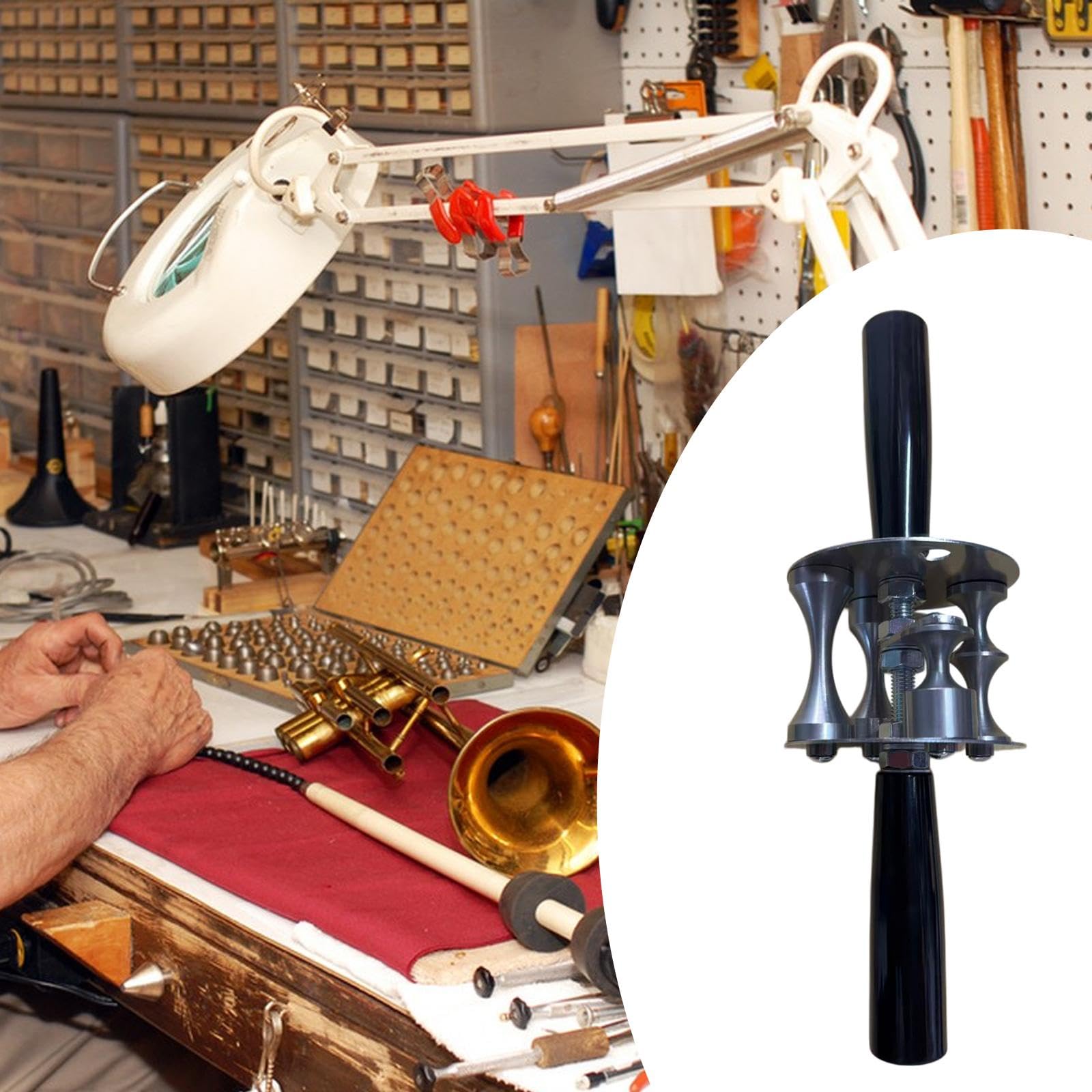 Herramienta de reparación de abolladuras en rodillos de saxofón, accesorio para reparación de instrumentos de latón, mantenimiento