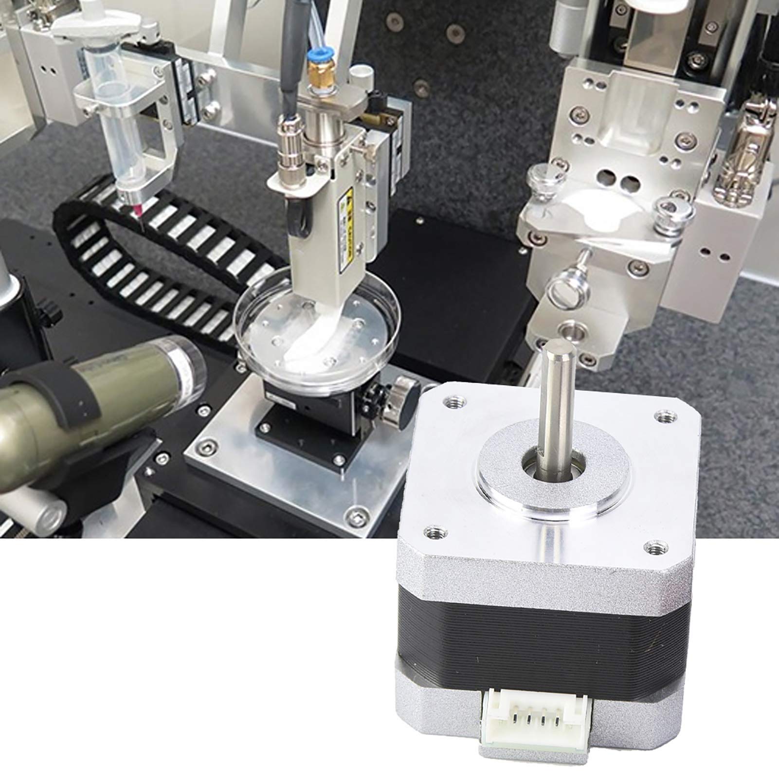 Silnik krokowy DC4.0V 1.2A 1.8° kąt kroku, stabilna wydajność 34mm Nema 17 bipolarny silnik krokowy do drukarki 3D CNC