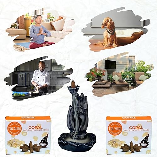 Miniatura 3 de Copal - Conos de incienso de reflujo - Total de 20 conos de incienso en cascada - Paquete doble de 10 conos de incienso de reflujo - Conos de