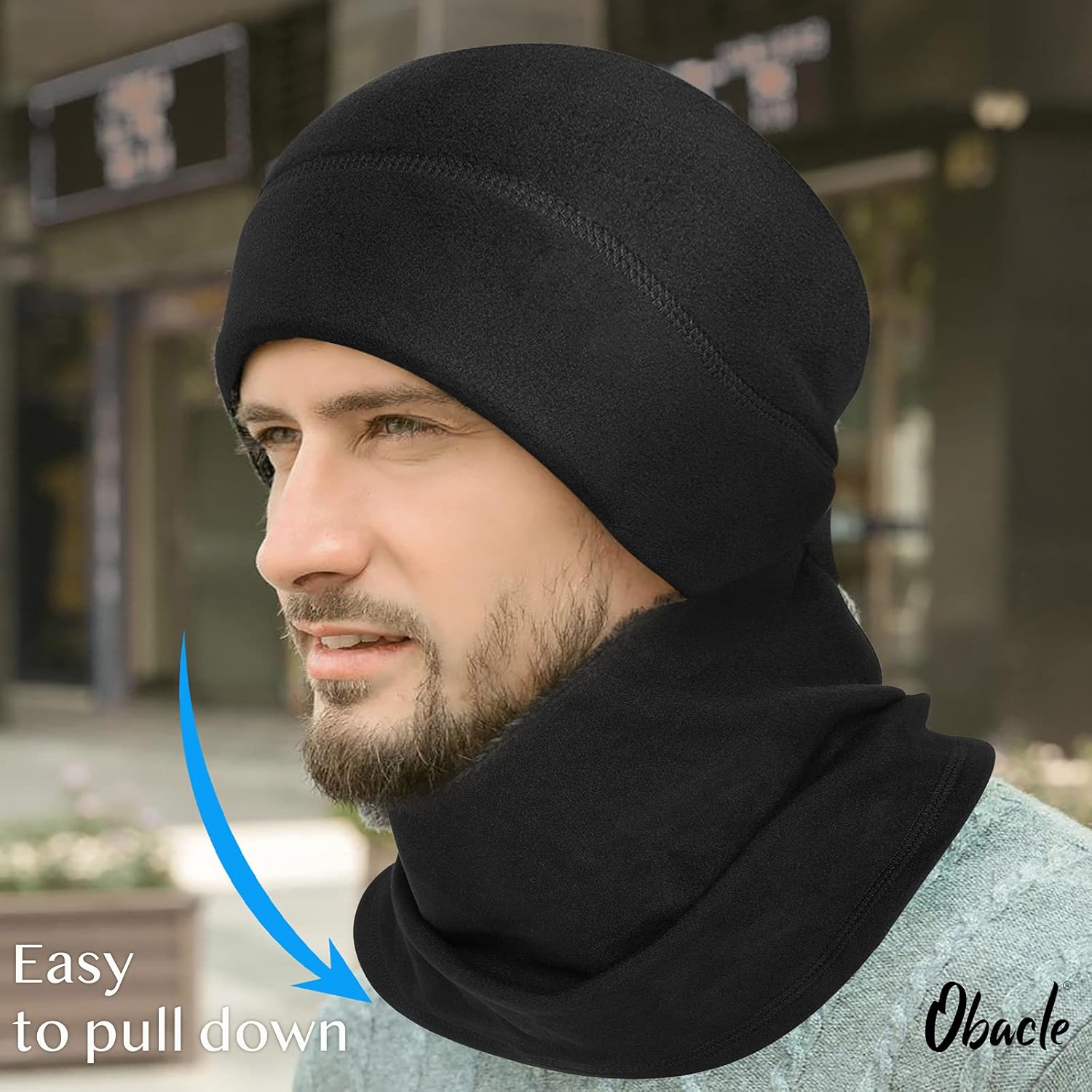 Obacle Balaclava Face Mask Men Women for Winter Cold Weather Warm Ski Mask Black - Image 7
