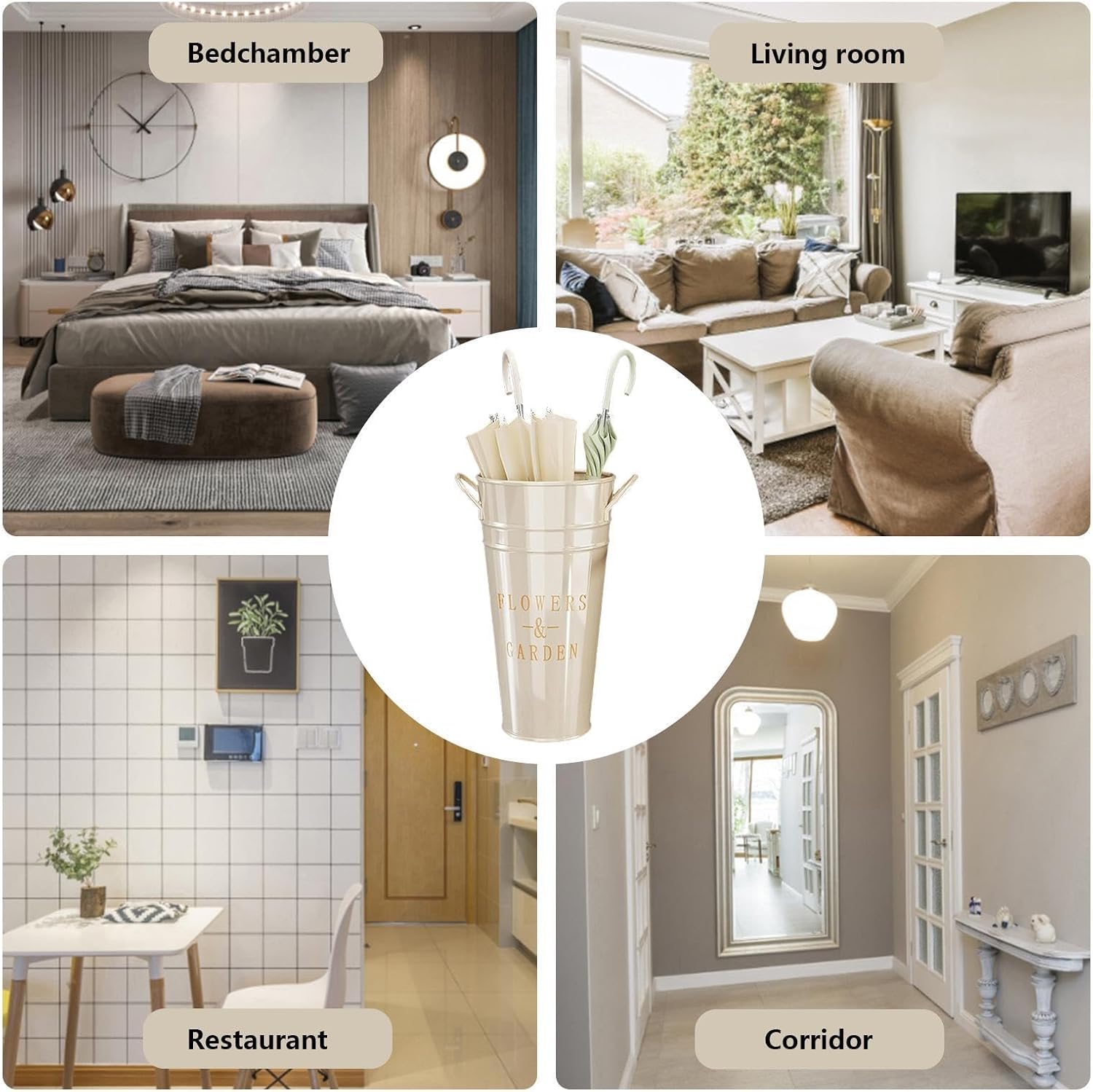 Umbrella Holder for Entryway,Metal Walking Stick Rack | Umbrella Storage,for Workplace Home Indoor Hallway Living Room Porch Balcony