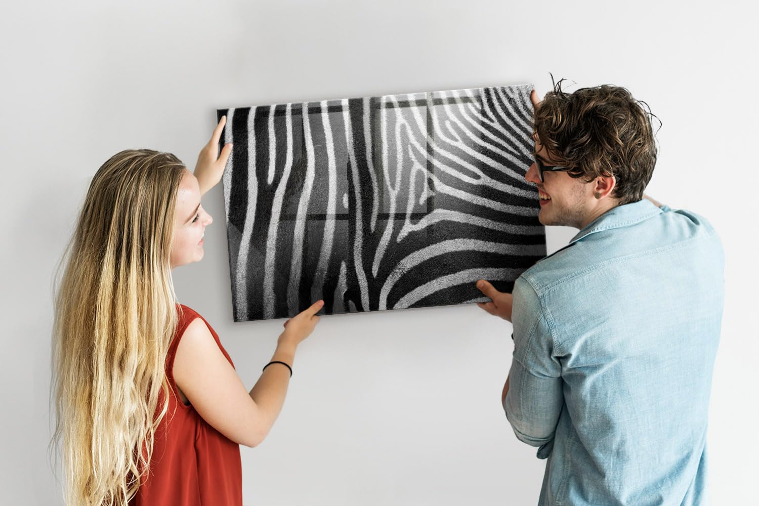 Magnettafel für Schule Gastronomie und Büro 90x60 Zebra pattern | Pinnwand | Glas | Memo | Organizer | Planer | Sicherheitsglas | Paneel | Infoboard | Wochenplaner | Terminkalender