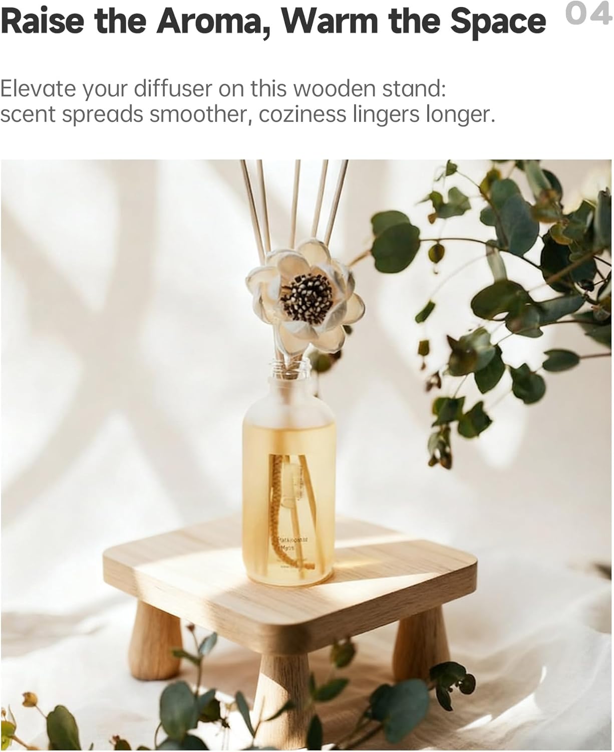 100% Solid Wood Plant Stand Indoor, Wooden Stool Display Stand, Riser Flower Pot Holder, Modern Plants Rack, Small Planter Tray for Home Decor, Living Room, Gardening, Natural (1PC)