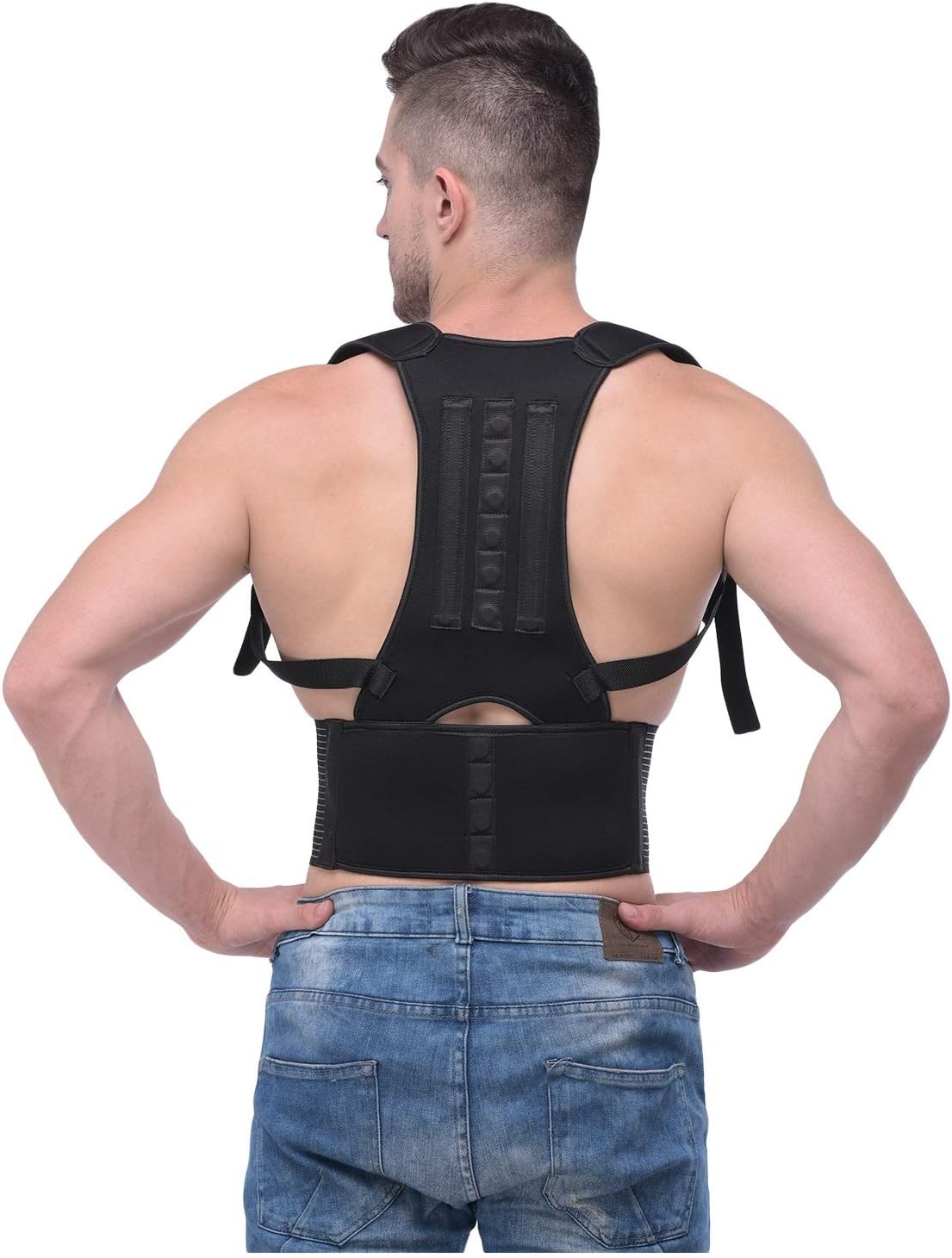 Posture Corrector Shoulder Back Support Belt for Men and Women (Waist Size:32 to 38 Inch)