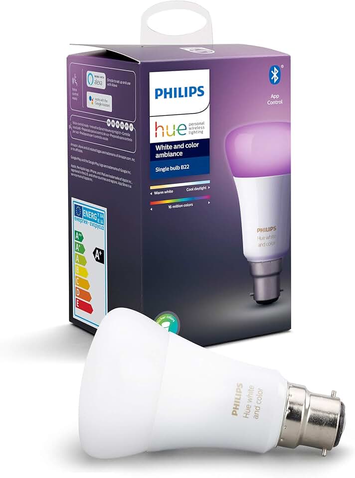 White and Colour Ambiance LED Smart Light Bulb 1 Pack [B22 B